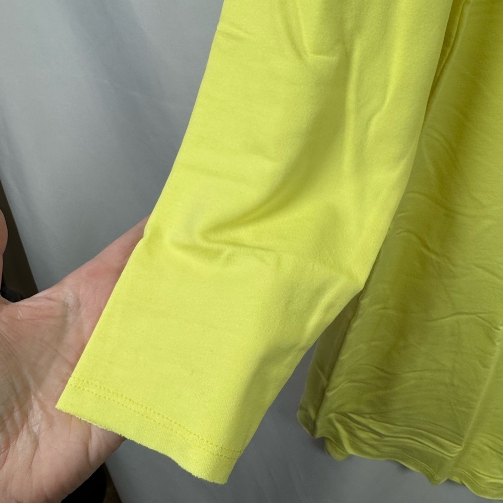 Candace Cameron Bure Y-Neck Shirt Dress Sunny Lime M - Picture 3 of 10